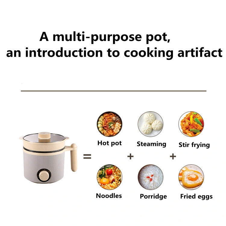 Portable Electric Student Dormitory Mini Cooking Pot Nonstick Coating Electric Skillet